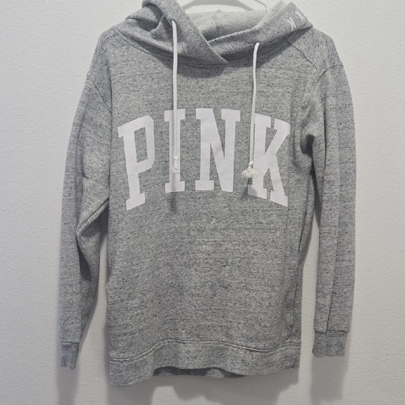 PINK Victoria's Secret Sweaters - PINK Victoria's Secret Heather Gray Cowl Neck Sweater